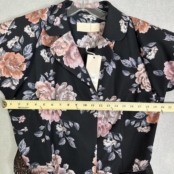 Keepsake Blazer Women Sz 10 Atomic Floral Belted Feminine Academia Spring - Picture 13 of 16